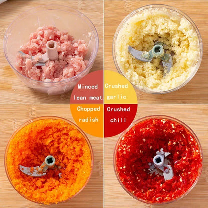 Manual Food Chopper with Stainless Steel Blades – 500ml / 900ml