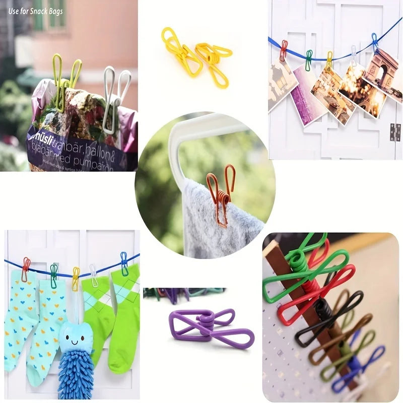 10-Piece Colorful PVC-Coated Steel Clips – Multi-Purpose Bag Clips