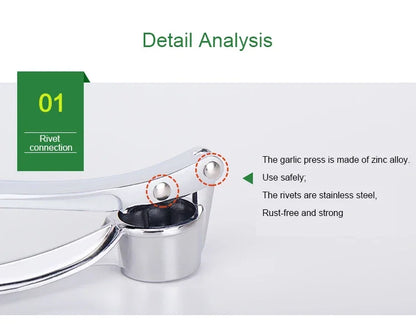 Stainless Steel Garlic Press & Ginger Masher
