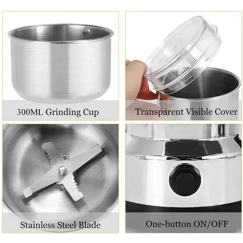 Electric Coffee & Spice Grinder – 150W Stainless Steel Blade