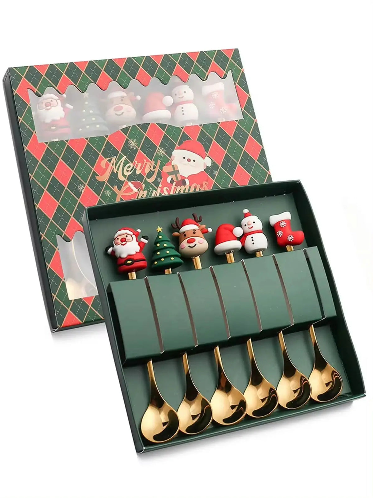 Christmas Stainless Steel Spoon & Fork Set – Santa Design