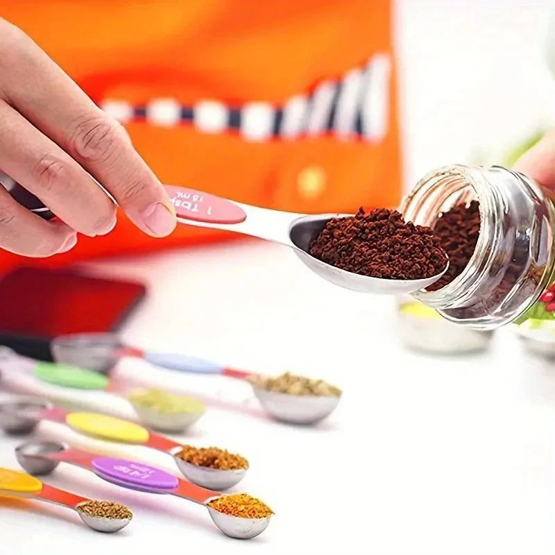 9-Piece Double-Ended Measuring Spoon Set with Magnetic Design
