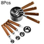 Gold Stainless Steel Measuring Spoon Set with Wooden Handles – 4 Pieces