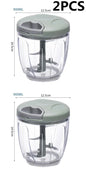 Manual Food Chopper with Stainless Steel Blades – 500ml / 900ml