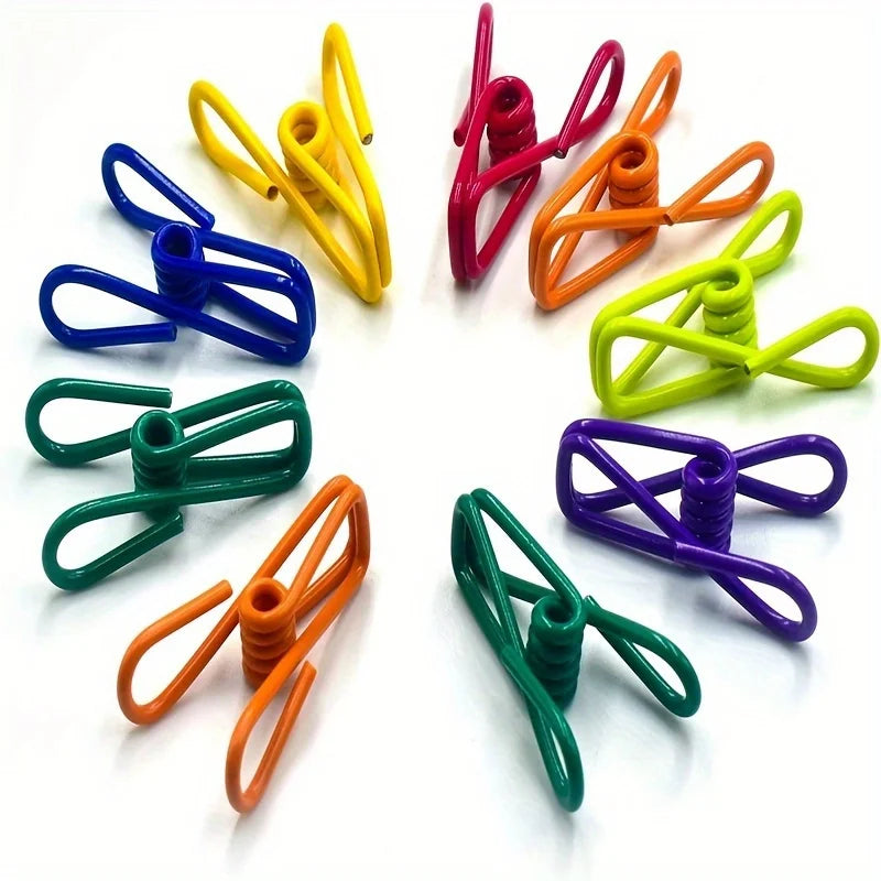 10-Piece Colorful PVC-Coated Steel Clips – Multi-Purpose Bag Clips