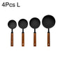 Gold Stainless Steel Measuring Spoon Set with Wooden Handles – 4 Pieces
