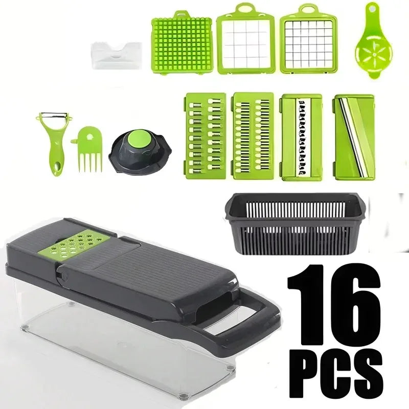 16-in-1 Vegetable Chopper & Slicer with Storage Container