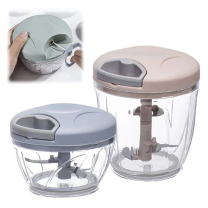 Manual Food Chopper with Stainless Steel Blades – 500ml / 900ml