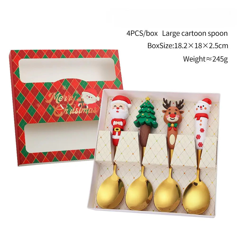 Christmas Stainless Steel Spoon & Fork Set – Santa Design