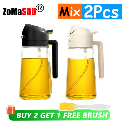 2-in-1 Plastic Oil Sprayer & Dispenser Bottle – 500ml