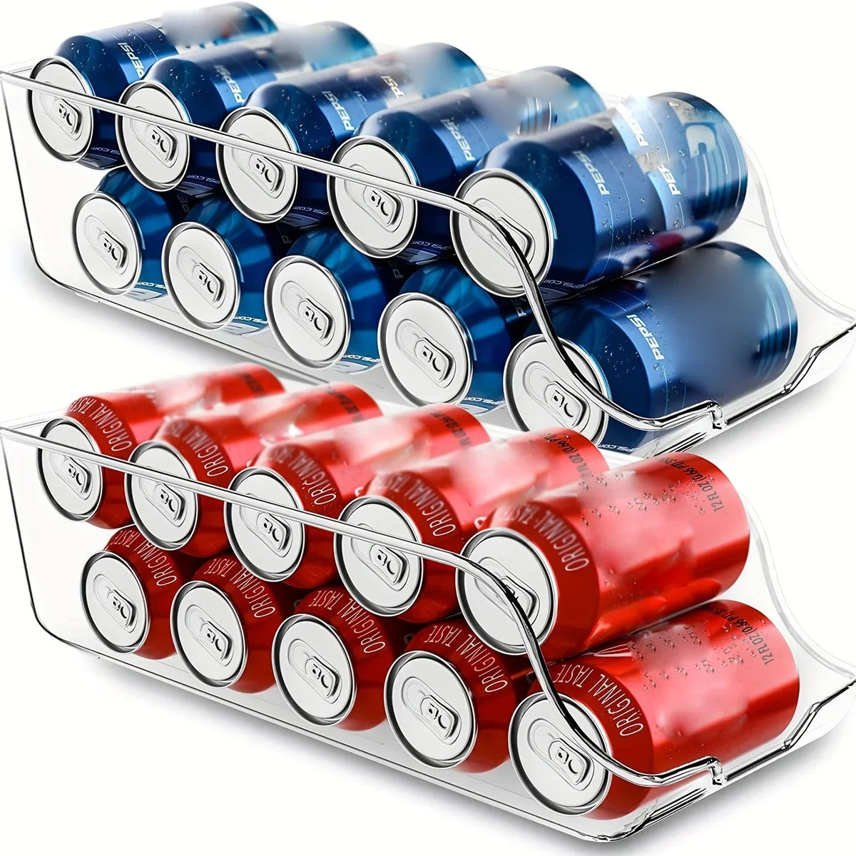 Soda Can Dispenser & Refrigerator Organizer – 1 or 2 Pack