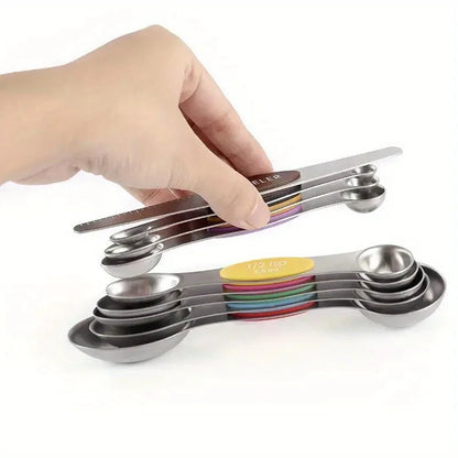 9-Piece Double-Ended Measuring Spoon Set with Magnetic Design