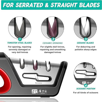 4-in-1 Kitchen Knife & Scissor Sharpener