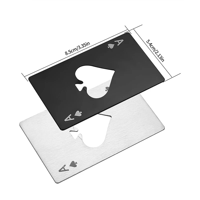 Ace of Spades Stainless Steel Bottle Opener – Card Size