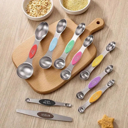 9-Piece Double-Ended Measuring Spoon Set with Magnetic Design