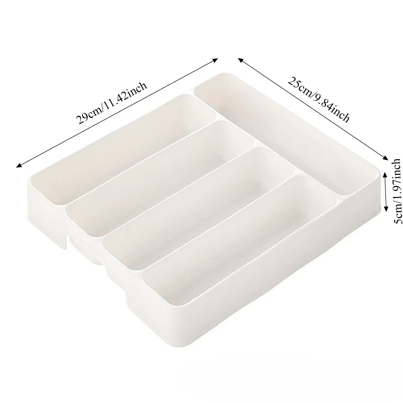 Adjustable Kitchen Drawer Organizer Tray – Utensil Storage