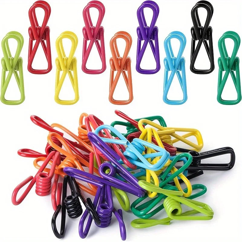 10-Piece Colorful PVC-Coated Steel Clips – Multi-Purpose Bag Clips