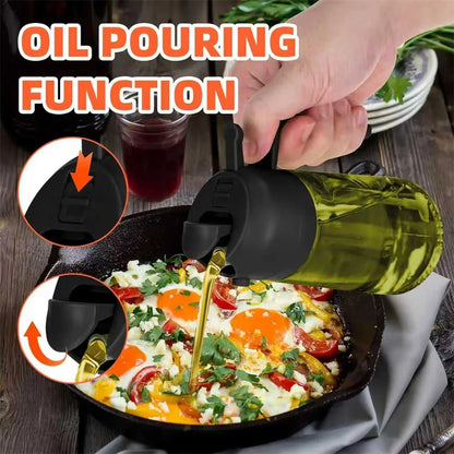 2-in-1 Glass Oil Sprayer & Dispenser Bottle – 470ml