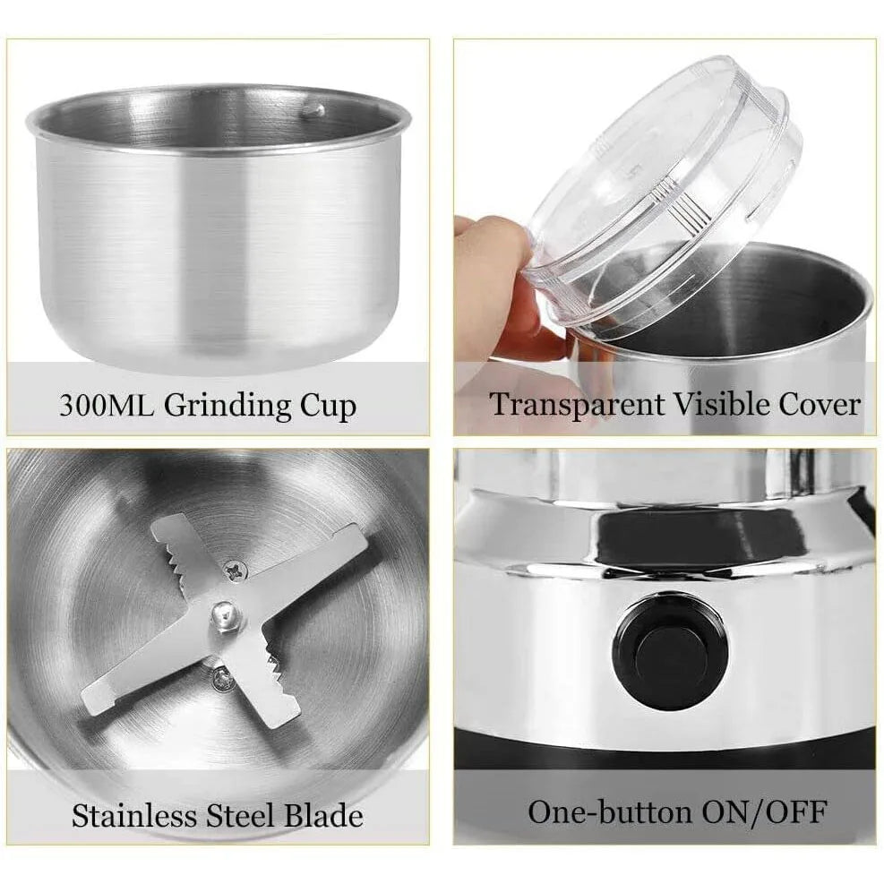 Electric Coffee & Spice Grinder – 150W Stainless Steel Blade
