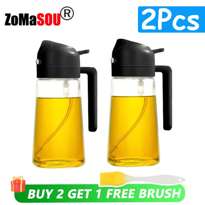 2-in-1 Plastic Oil Sprayer & Dispenser Bottle – 500ml